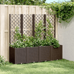 vidaXL Fioriera da Giardino con Traliccio Marrone 160x40x140 cm in PP