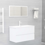 vidaXL Set Mobili da Bagno Bianco in Truciolato