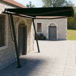 Tenda da Sole Retrattile Manuale con Pali 4x3 m Antracite