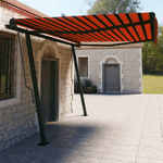 Tenda da Sole Retrattile Automatica Pali 4,5x3m Arancio Marrone