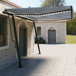 vidaXL Tenda Automatica con Sensore Vento e LED 4,5x3 m Blu Bianca