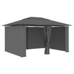 Gazebo da Giardino con Tende 4x3 m Antracite