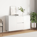 vidaXL Credenza Bianco Lucido 104x35x70 cm in Legno ingegnerizzato