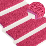 vidaXL Tappetini per Scale 15 pz 65x21x4 cm Rosa