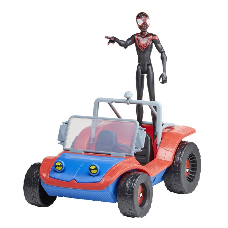 Marvel-Spider-Man---La-macchina-di-Miles-Morales-e-Spider-Ham-veicolo-da-15-cm-con-action-figure-per-bambini-dai-4-anni-in-su