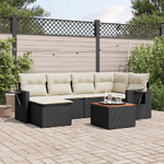 vidaXL Set Divani da Giardino con Cuscini 7pz Nero Polyrattan