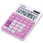 Casio MS-20NC-PK Calcolatrice da Tavolo, Display a 12 Cifre, Bianco/Rosa