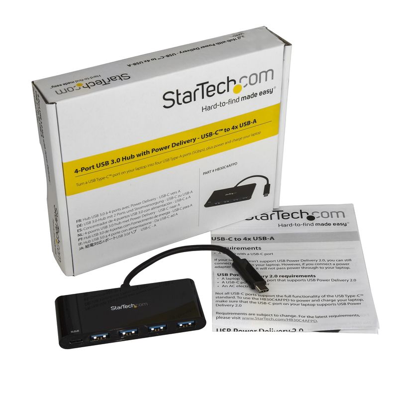 StarTech.com-HB30C4AFPD-hub-di-interfaccia-USB-3.2-Gen-1--3.1-Gen-1--Type-C-5000-Mbit-s-Nero