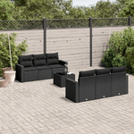 vidaXL Set Divani da Giardino con Cuscini 7pz Nero Polyrattan