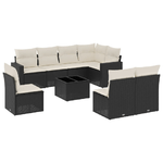 vidaXL Set Divani da Giardino 9 pz con Cuscini Nero in Polyrattan