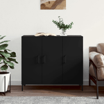 vidaXL Credenza Nera 90x34x80 cm in Legno ingegnerizzato