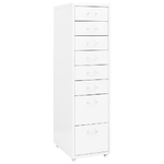 Schedario Mobile Bianco 28x41x109 cm in Metallo