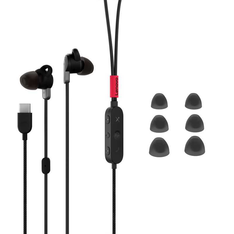 Lenovo-4XD1C99220-cuffia-e-auricolare-Cablato-In-ear-Musica-Giornaliera-USB-tipo-C-Nero