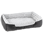 Ferplast Cuccia Cane Cuscino Cane Grande Cuccia Gatto Cuscino Gatto Morbido e Comodo 55 x 48 x h 18 cm. Grigio e Bianco