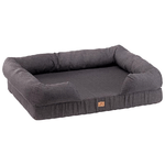 Ferplast Cuccia Cane Cuscino Cane Grande Lettino Cane Memory Foam Letto Cane Ortopedico Lettino Cane Sfoderabile 112 x 88 x h 26,5 cm. Grigio