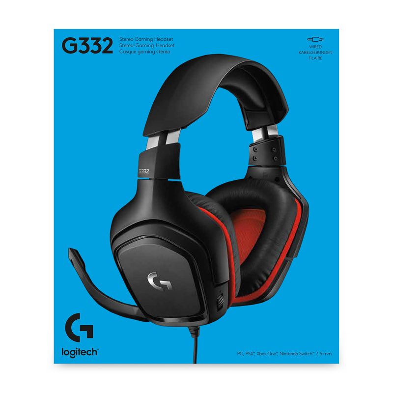 Logitech-G-G332-Cuffia-Padiglione-auricolare-Connettore-3.5-mm-Nero-Rosso