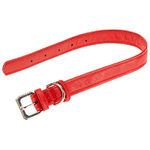 Collare per Cani VOGUE CF25-49, Vera Pelle, Regolabile, Fibbia in Metallo, Rosso