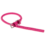 Collare per Cani VOGUE CF10-48, Cordino in Vera Pelle, Regolabile, Fibbia in Metallo, Rosa