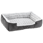 Ferplast Cuccia Cane Cuscino Cane Medio Cuccia Gatto Cuscino Gatto Morbido e Comodo 48 x 37 x h 16 cm. Grigio e Bianco