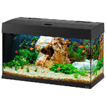 Hydor Acquario in vetro DUBAI 80 LED, Lampade Led per Acqua Dolce, Capacita' 125 L, Filtro Interno e Riscaldatore, Nero