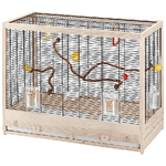 Ferplast Gabbia per Uccelli in legno FSC GIULIETTA 6, Gabbia Canarini, Cocorite e Uccelli esotici, Accessori inclusi, 81 x 41 x h 64 cm.