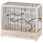 Ferplast Gabbia per Uccelli in legno FSC GIULIETTA 5, GabbiaCanarini, Cocorite e Uccelli esotici, Accessori inclusi, 69 x 34,5 x h 58 c.