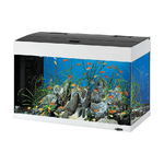 Hydor Acquario DUBAI 80 LED, in Vetro, Lampade Led per Acqua Dolce, Capacita' 125 L, Filtro Interno e Riscaldatore, Bianco