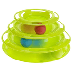 Ferplast Gioco Gatto Interattivo TWISTER Giocattolo Gatto con Piedini Antiscivolo, 4 Strati, 3 Palline Incluse, Ø 24,5 x 13 cm