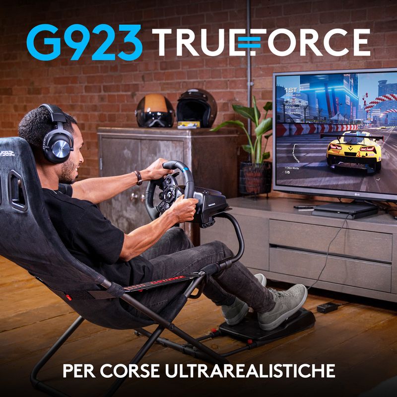 Logitech-G-G923-Nero-USB-2.0-Sterzo---Pedali-Analogico-Digitale-PC-PlayStation-4-PlayStation-5