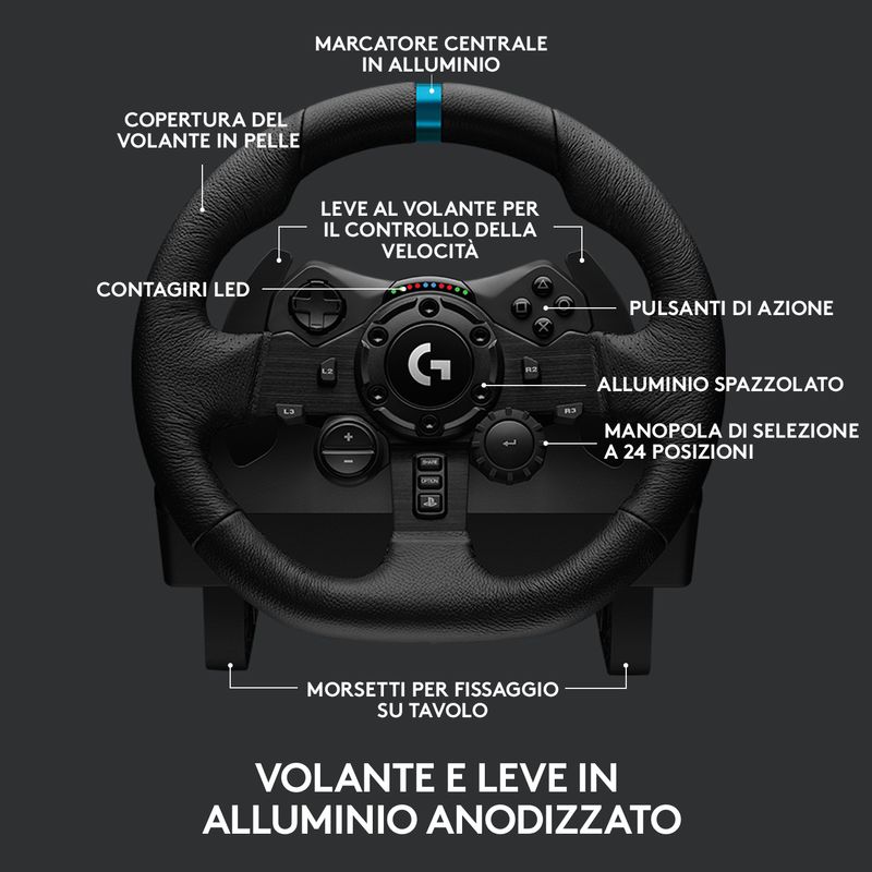 Logitech-G-G923-Nero-USB-2.0-Sterzo---Pedali-Analogico-Digitale-PC-PlayStation-4-PlayStation-5