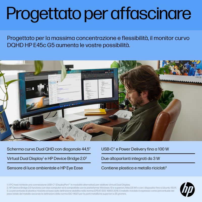 HP-E45c-G5-Monitor-PC-113-cm--44.5---5120-x-1440-Pixel-DQHD-Nero