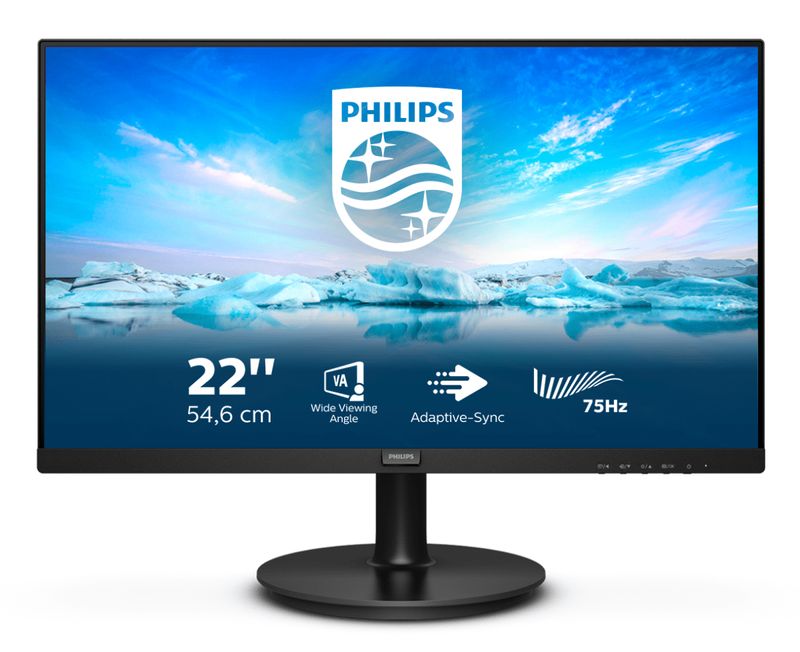 Philips-V-Line-221V8LD-00-Monitor-PC-546-cm--21.5---1920-x-1080-Pixel-Full-HD-LCD-Nero