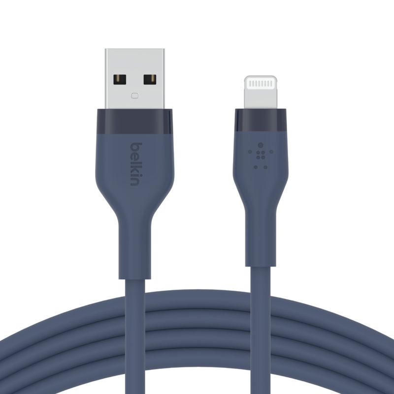 Belkin-Cbl-Siicone-USB-A-LTG-2M-bleu-Blu