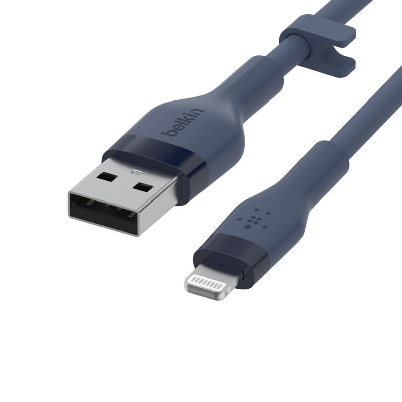 Belkin-Cbl-Siicone-USB-A-LTG-2M-bleu-Blu