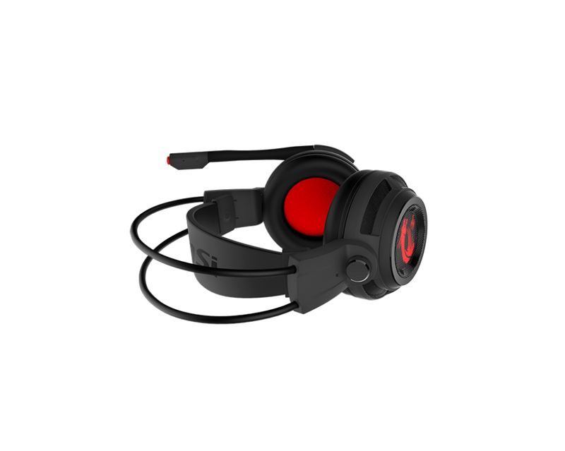 MSI-DS502-Cuffia-Padiglione-auricolare-Nero-Rosso