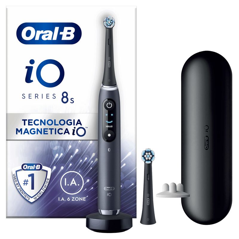 Oral-B-iO-Spazzolino-Elettrico-Ricaricabile-8S-Nero-2-Testine-1-Custodia-Da-Viaggio-1-Spazzolino