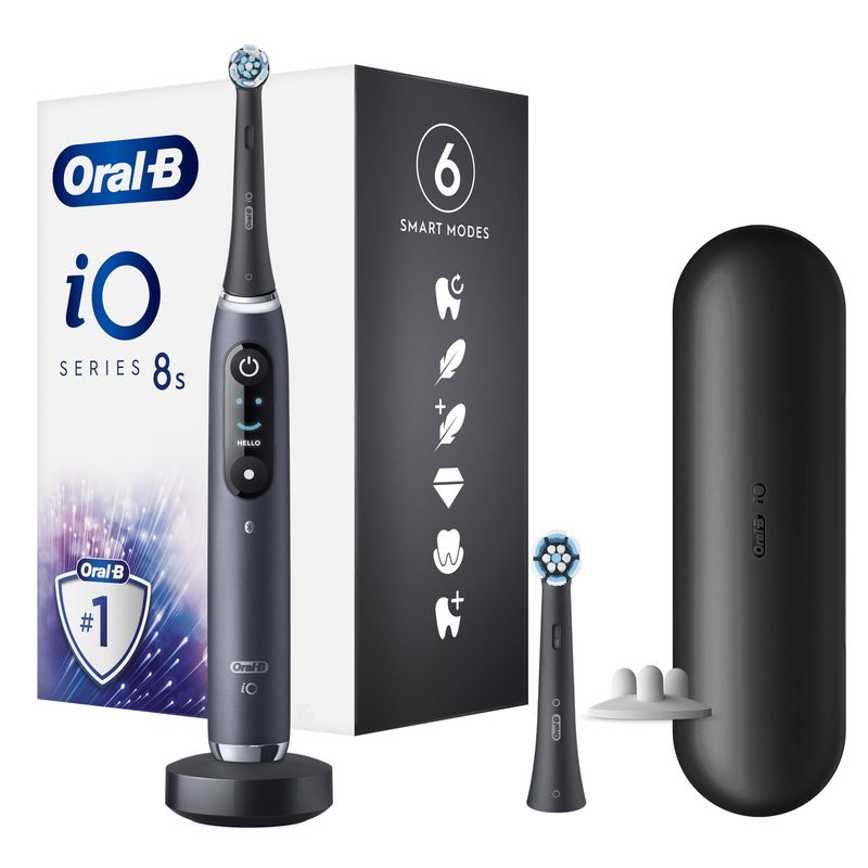 Oral-B-iO-Spazzolino-Elettrico-Ricaricabile-8S-Nero-2-Testine-1-Custodia-Da-Viaggio-1-Spazzolino