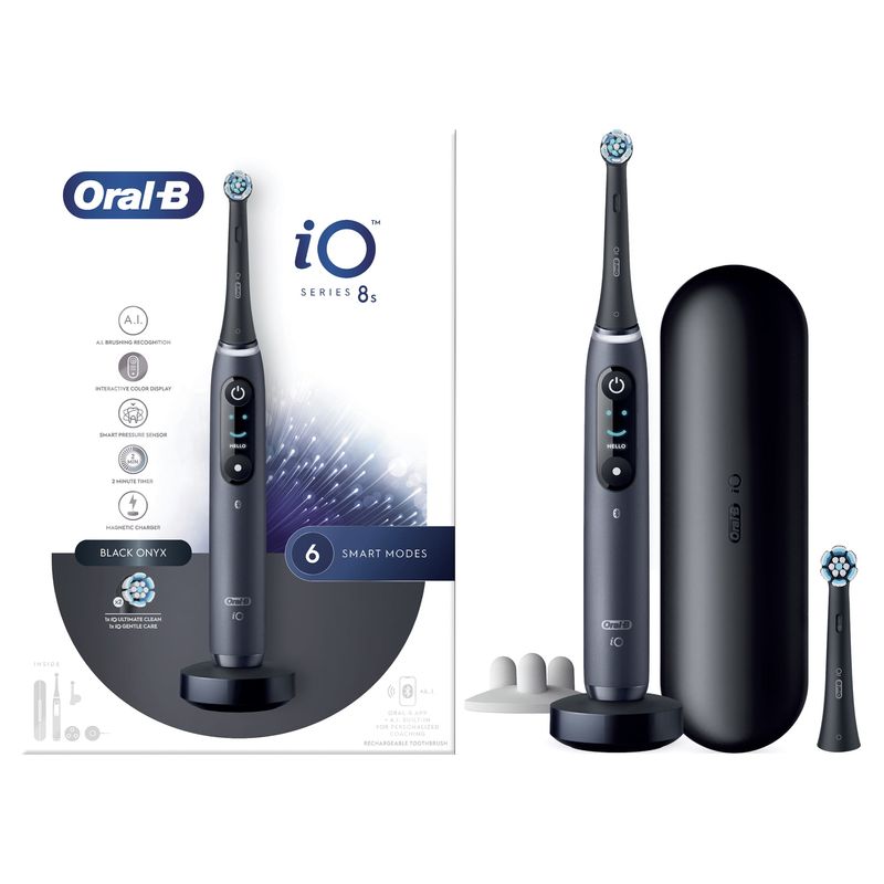 Oral-B-iO-Spazzolino-Elettrico-Ricaricabile-8S-Nero-2-Testine-1-Custodia-Da-Viaggio-1-Spazzolino