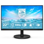 PHILIPS Monitor 221V8A da 22'', Adaptive Sync 75 Hz, VA, Full HD, 4 ms, HDMI, VGA, Casse Audio Integrate, Attacco VESA