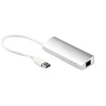 StarTech.com Hub USB a 3 porte con Ethernet, 3 porte USB-A, Gigabit Ethernet/GbE, USB 5Gbps, alimentato tramite USB