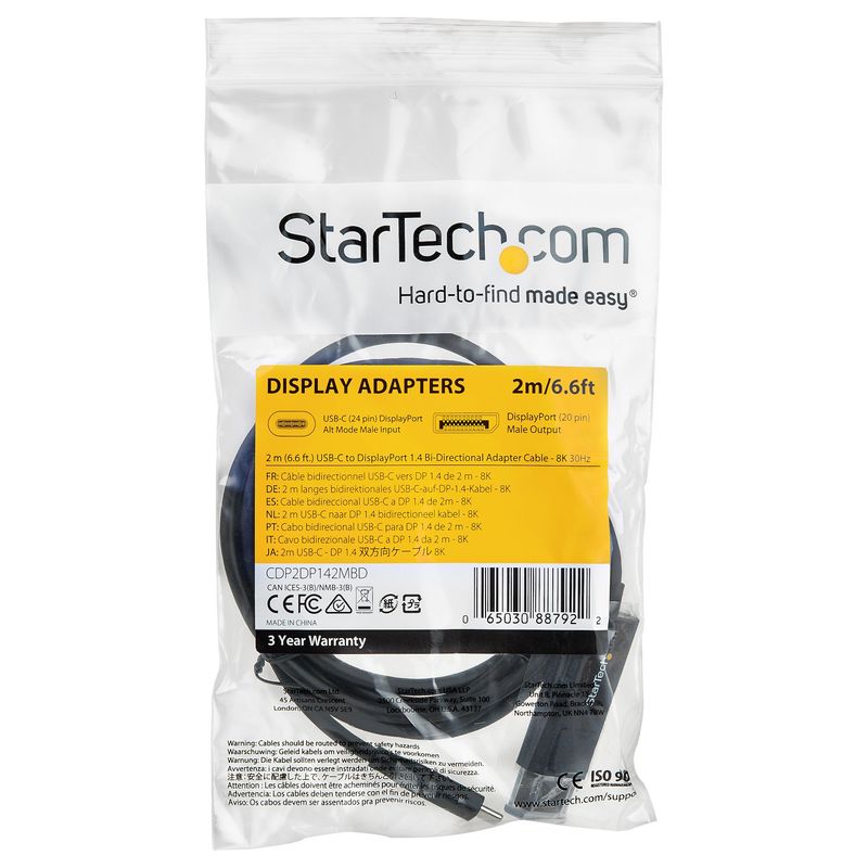 StarTech.com-Cavo-da-USB-C-a-DisplayPort-1.4-da-2m---Cavo-8K-60Hz-4K---Cavo-adattatore-video-bidirezionale-da-DP-a-USB