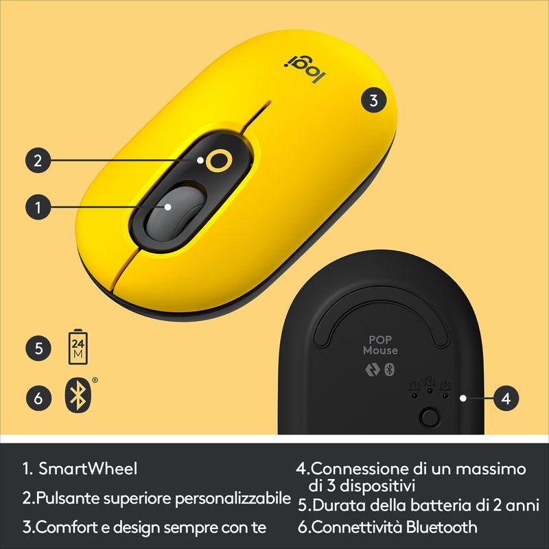 Logitech-POP-Mouse-Wireless-con-Emoji-personalizzabili-Tecnologia-SilentTouch-Precisione-e-Velocita--Design-Compatto