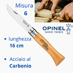 Opinel coltello coltellino tascabile misura 6 lama da 7 cm pieghevole tradizionale vintage acciaio