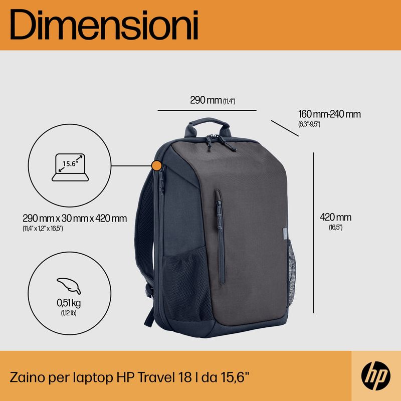 HP-Zaino-per-laptop-da-156--Travel-18-litri-Iron-Grey