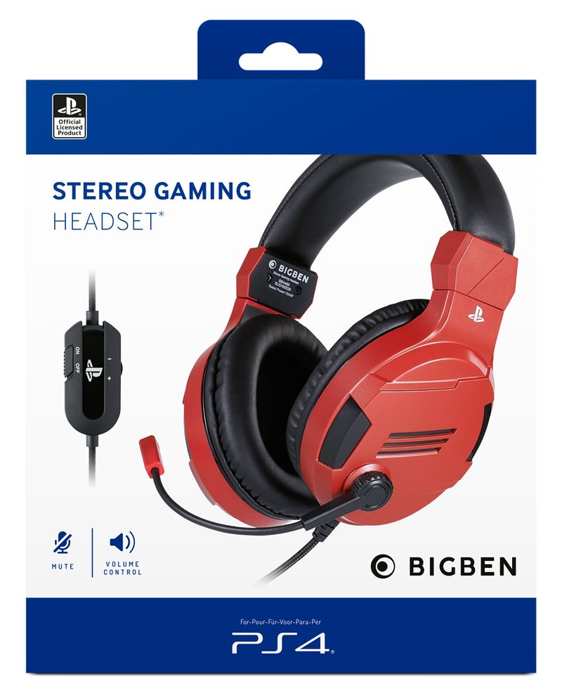 Bigben-Interactive-PS4OFHEADSETV3R-cuffia-e-auricolare-Cablato-A-Padiglione-Giocare-Rosso