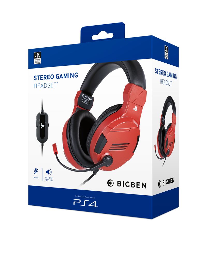 Bigben-Interactive-PS4OFHEADSETV3R-cuffia-e-auricolare-Cablato-A-Padiglione-Giocare-Rosso