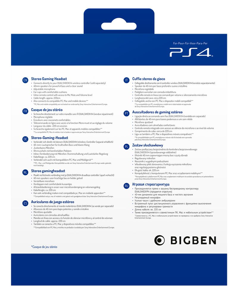 Bigben-Interactive-PS4OFHEADSETV3R-cuffia-e-auricolare-Cablato-A-Padiglione-Giocare-Rosso