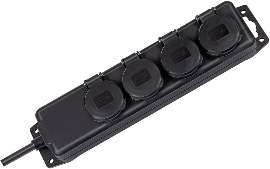 Brennenstuhl SOCKET STRIP 4-WAY BLACK - PROTECTIVE CONTACT
