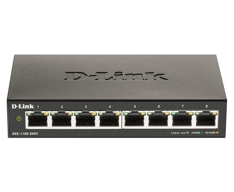 D-Link-DGS-1100-08V2-switch-di-rete-Gestito-L2-Gigabit-Ethernet--10-100-1000--Nero