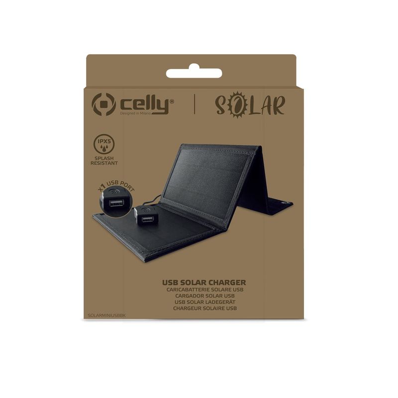 Celly-SOLARMINIUSBBK-Caricabatterie-per-dispositivi-mobili-Universale-Nero-Solare-Esterno